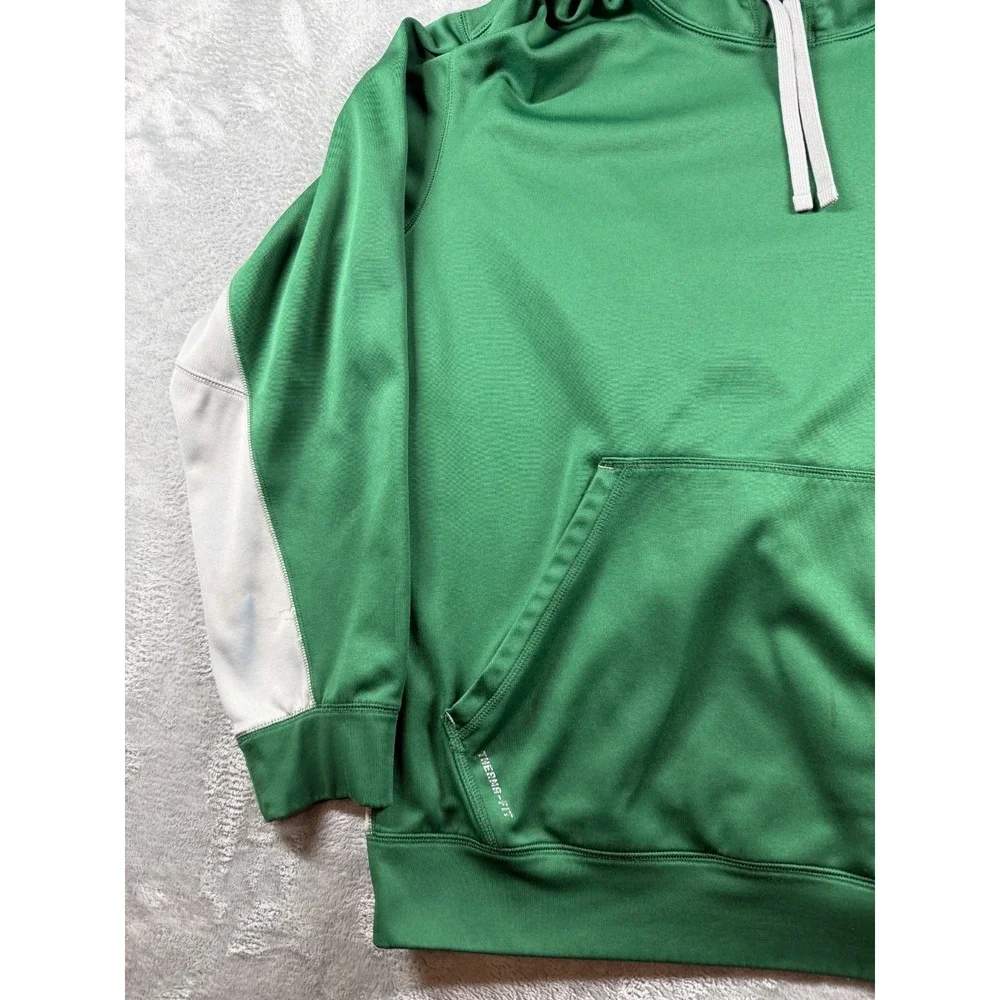 Title: Nike Therma-Fit Hoodie Mens XXL Green Gray Pullover Swoosh Athletic